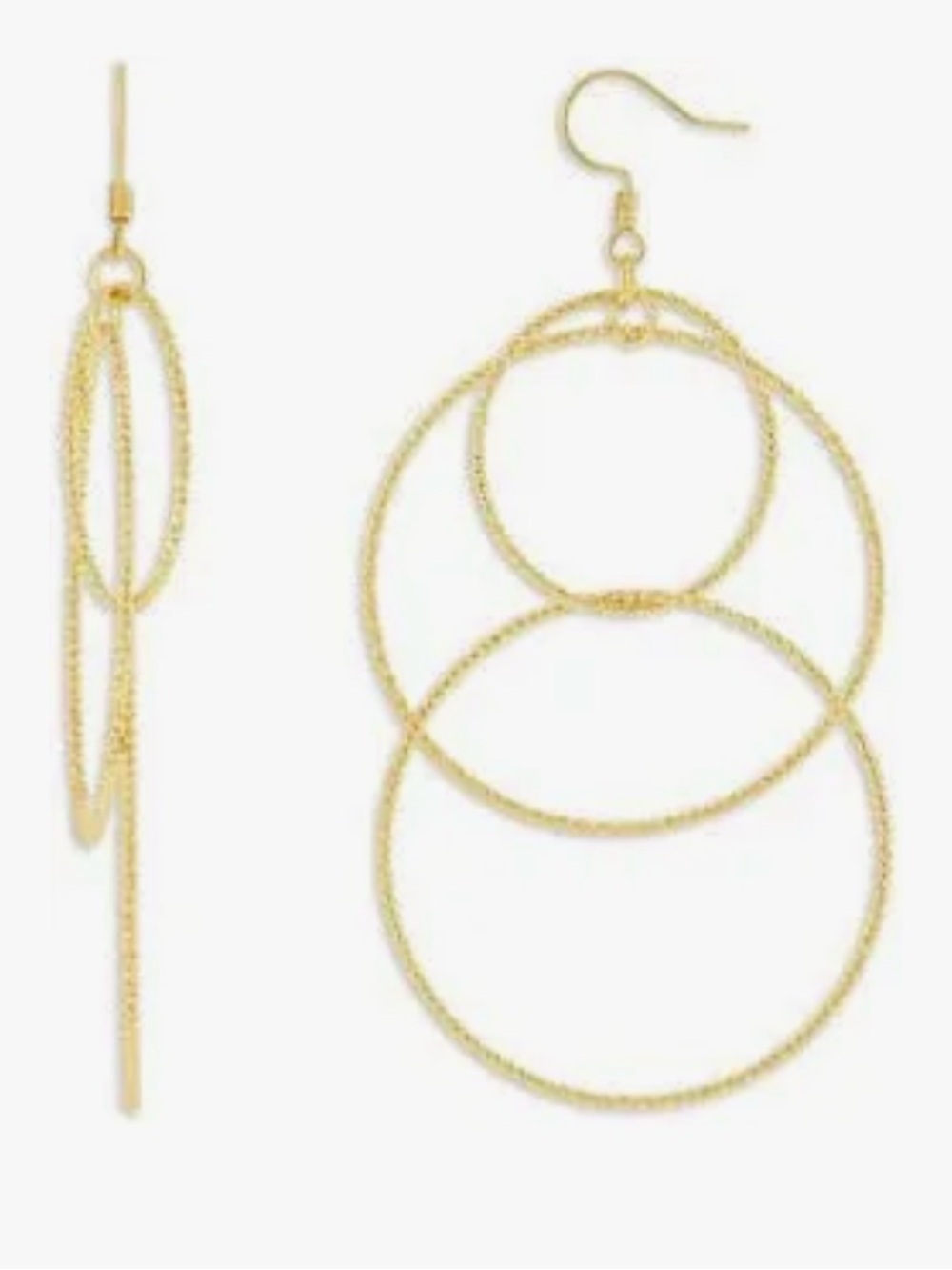 NWT Belk Exclusive Silverworks Gold Plated Textured Pierced Hoop Earrings
